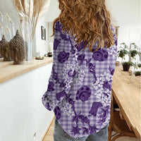 Mokihana Maile Ilima Leis Paniolo Palaka Women Casual Shirt Hawaiian Poni Spirit - Polynesian Pride