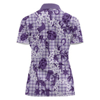 Mokihana Maile Ilima Leis Paniolo Palaka Women Polo Shirt Hawaiian Poni Spirit - Polynesian Pride