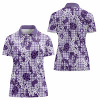 Mokihana Maile Ilima Leis Paniolo Palaka Women Polo Shirt Hawaiian Poni Spirit - Polynesian Pride