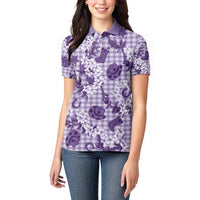Mokihana Maile Ilima Leis Paniolo Palaka Women Polo Shirt Hawaiian Poni Spirit - Polynesian Pride