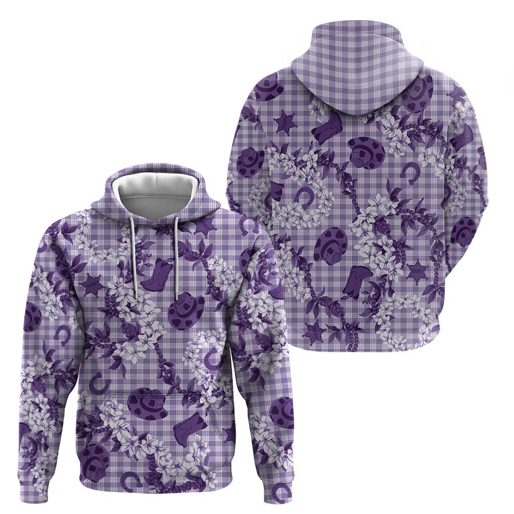 Mokihana Maile Ilima Leis Paniolo Palaka Zip Hoodie Hawaiian Poni Spirit LT9 - Polynesian Pride