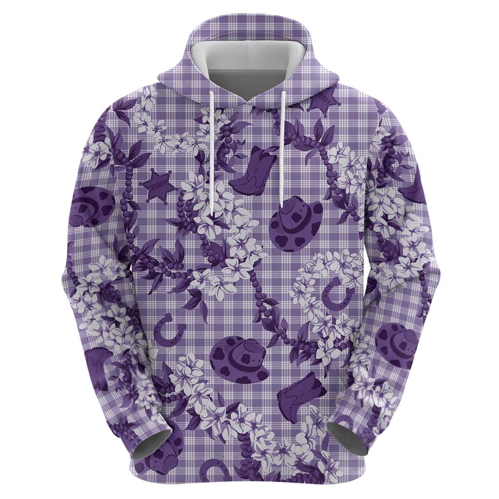 Mokihana Maile Ilima Leis Paniolo Palaka Zip Hoodie Hawaiian Poni Spirit LT9 - Polynesian Pride