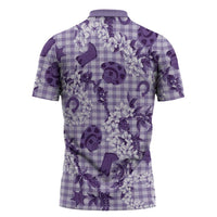 Mokihana Maile Ilima Leis Paniolo Palaka Zipper Polo Shirt Hawaiian Poni Spirit LT9 - Polynesian Pride