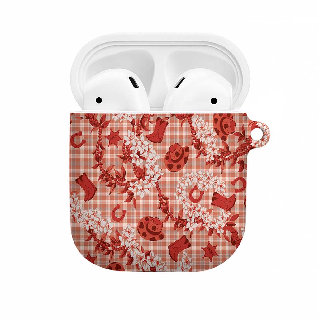 Mokihana Maile Ilima Leis Paniolo Palaka AirPods Case Hawaiian Ulaula Spirit LT9 Red - Polynesian Pride