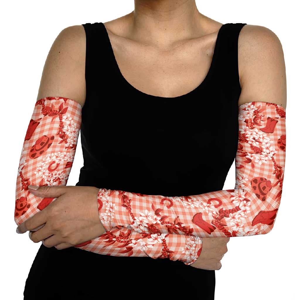 Mokihana Maile Ilima Leis Paniolo Palaka Arm Sleeves Hawaiian Ulaula Spirit - Polynesian Pride