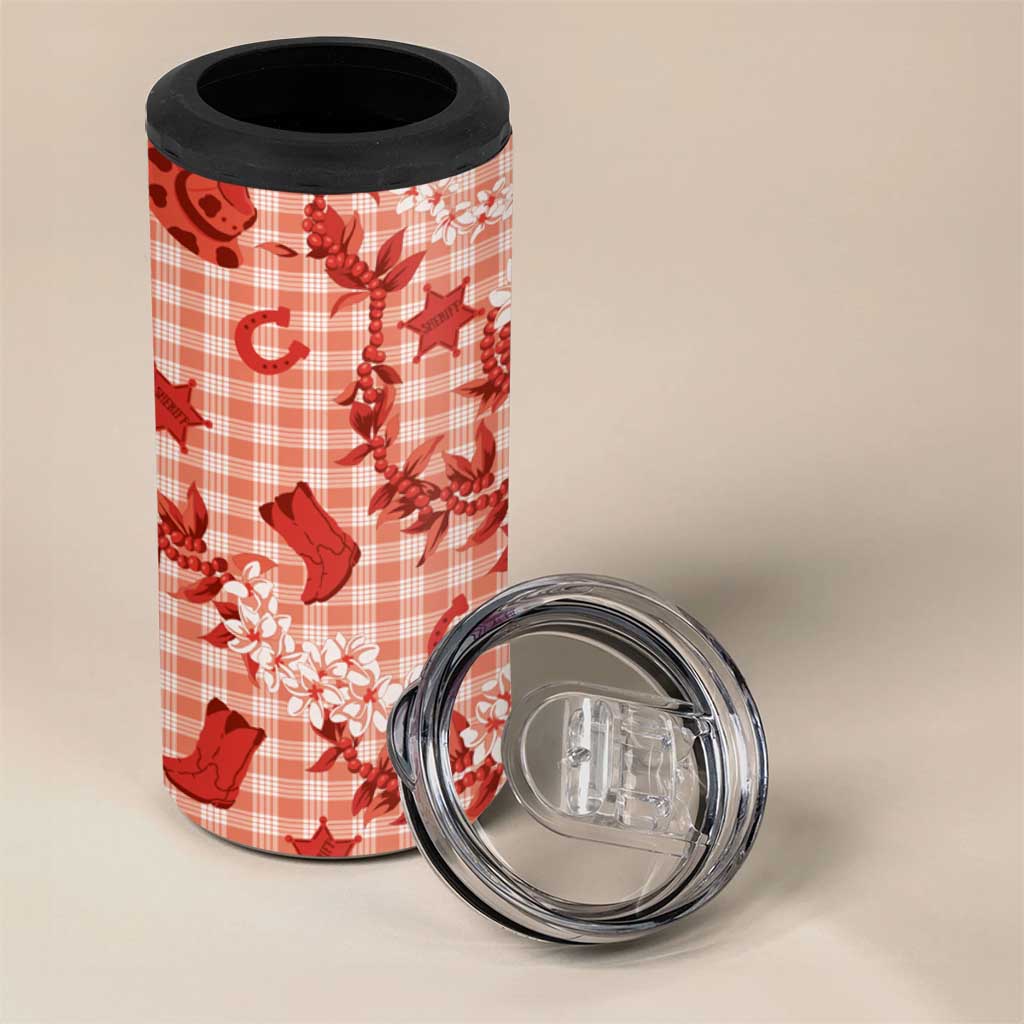 Mokihana Maile Ilima Leis Paniolo Palaka 4 in 1 Can Cooler Tumbler Hawaiian Ulaula Spirit LT9 - Polynesian Pride