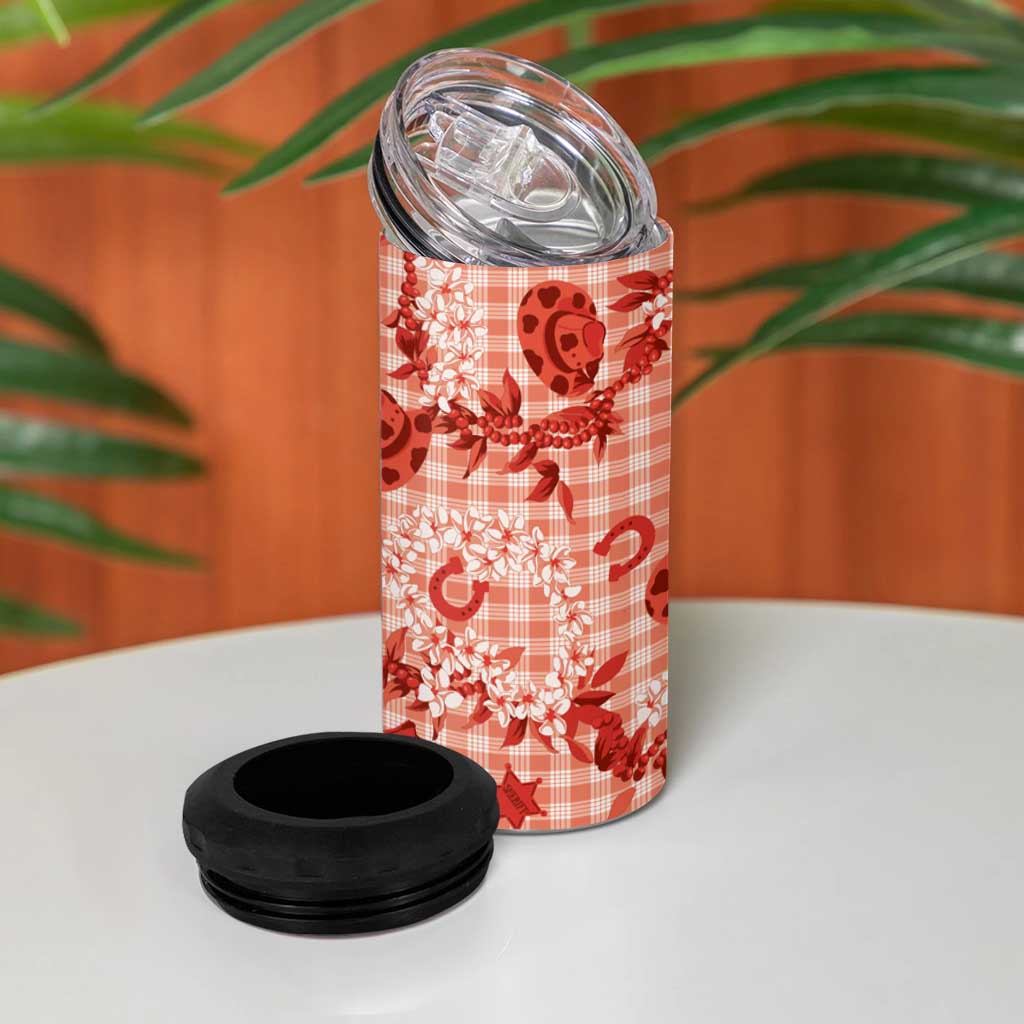 Mokihana Maile Ilima Leis Paniolo Palaka 4 in 1 Can Cooler Tumbler Hawaiian Ulaula Spirit LT9 - Polynesian Pride