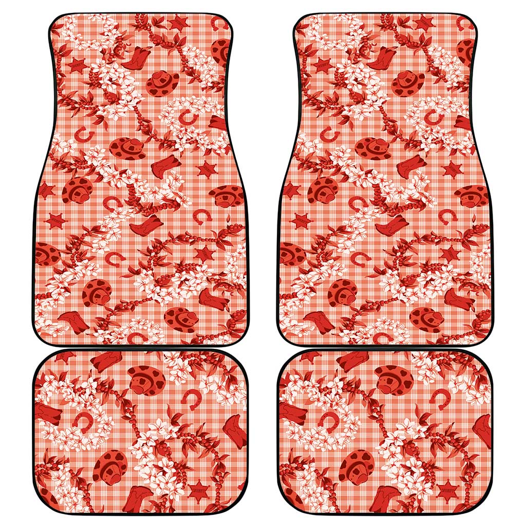 Mokihana Maile Ilima Leis Paniolo Palaka Car Mats Hawaiian Ulaula Spirit - Polynesian Pride