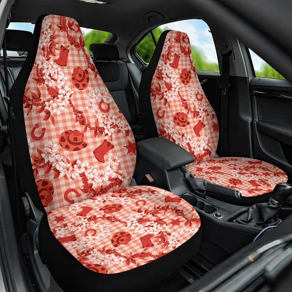 Mokihana Maile Ilima Leis Paniolo Palaka Car Seat Cover Hawaiian Ulaula Spirit LT9 One Size Red - Polynesian Pride