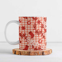 Mokihana Maile Ilima Leis Paniolo Palaka Ceramic Mug Hawaiian Ulaula Spirit LT9 Red - Polynesian Pride
