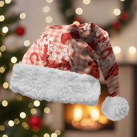 Mokihana Maile Ilima Leis Paniolo Palaka Christmas Santa Hat Hawaiian Ulaula Spirit LT9 With Fur Red - Polynesian Pride