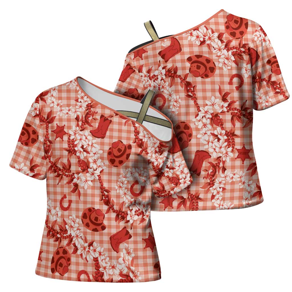 Mokihana Maile Ilima Leis Paniolo Palaka Cross Shoulder Shirt Hawaiian Ulaula Spirit LT9 - Polynesian Pride