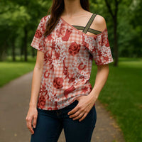 Mokihana Maile Ilima Leis Paniolo Palaka Cross Shoulder Shirt Hawaiian Ulaula Spirit LT9 - Polynesian Pride