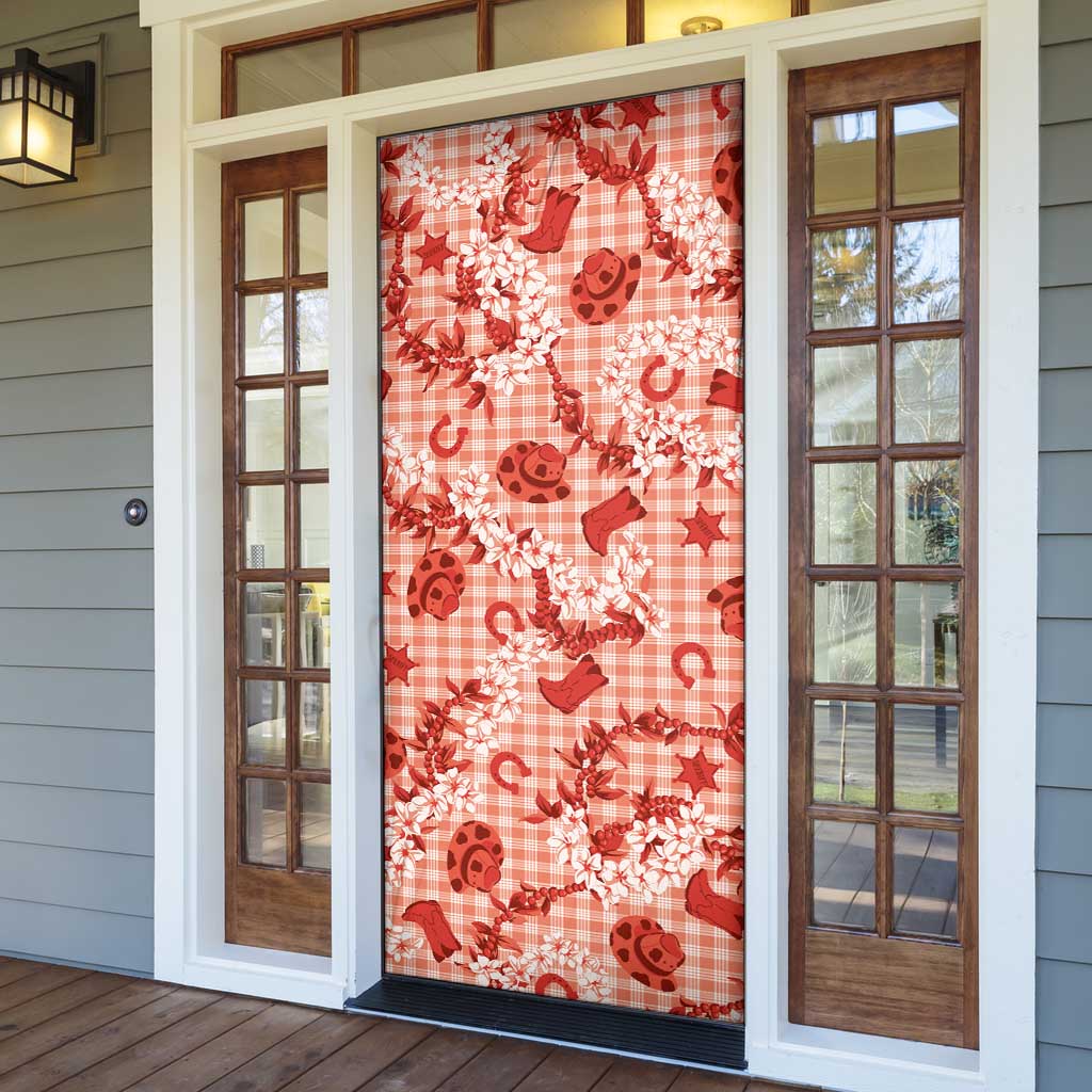 Mokihana Maile Ilima Leis Paniolo Palaka Door Cover Hawaiian Ulaula Spirit LT9 - Polynesian Pride
