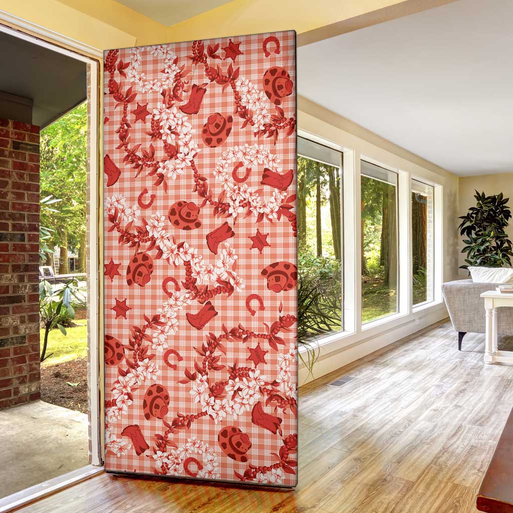 Mokihana Maile Ilima Leis Paniolo Palaka Door Cover Hawaiian Ulaula Spirit LT9 - Polynesian Pride