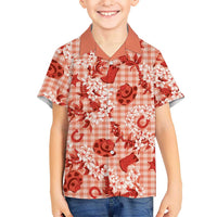 Mokihana Maile Ilima Leis Paniolo Palaka Family Matching Long Sleeve Bodycon Dress and Hawaiian Shirt Hawaiian Ulaula Spirit LT9 - Polynesian Pride