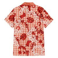 Mokihana Maile Ilima Leis Paniolo Palaka Family Matching Short Sleeve Bodycon Dress and Hawaiian Shirt Hawaiian Ulaula Spirit LT9 - Polynesian Pride