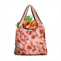 Mokihana Maile Ilima Leis Paniolo Palaka Grocery Bag Hawaiian Ulaula Spirit LT9 1-pack One Size Red - Polynesian Pride