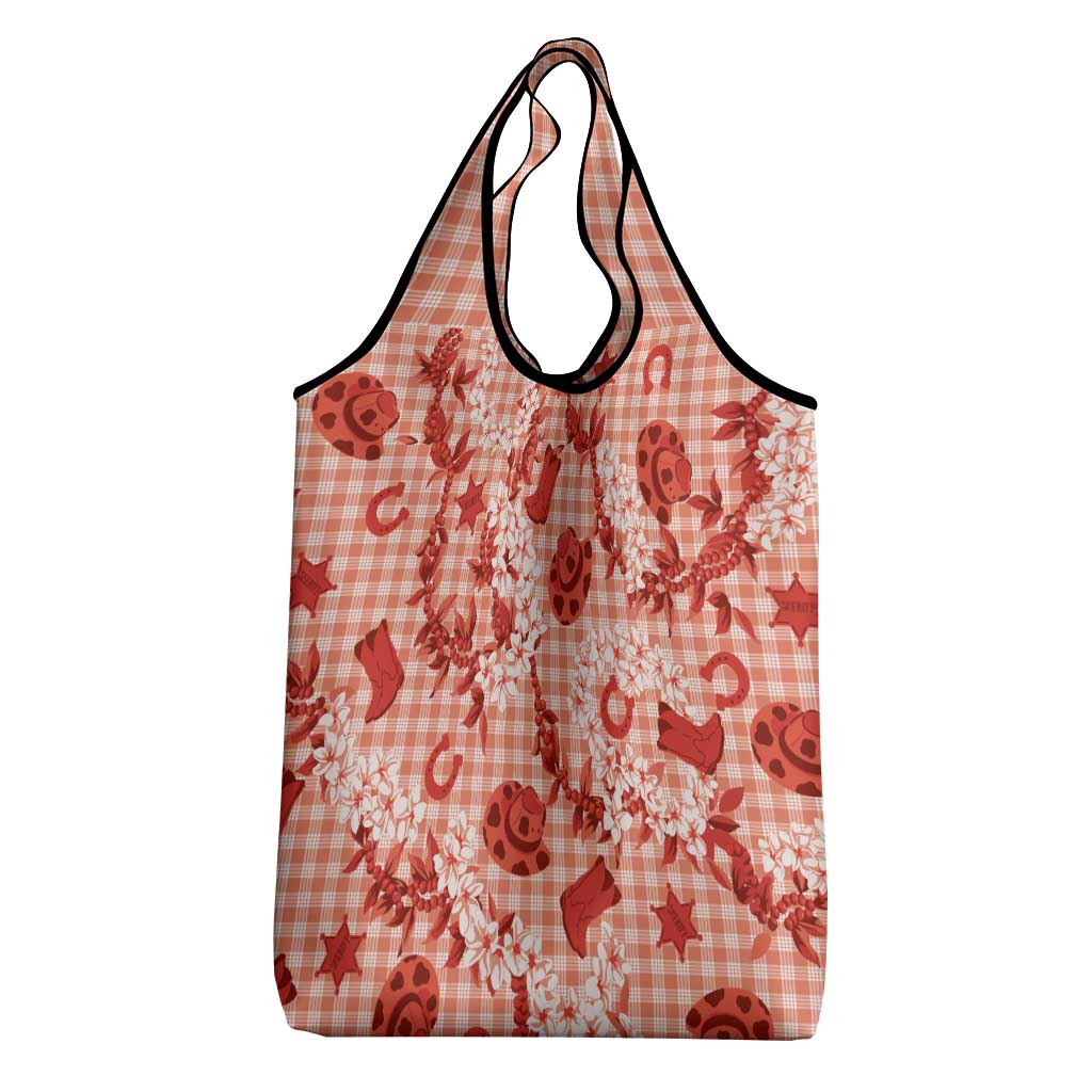 Mokihana Maile Ilima Leis Paniolo Palaka Grocery Bag Hawaiian Ulaula Spirit LT9 - Polynesian Pride