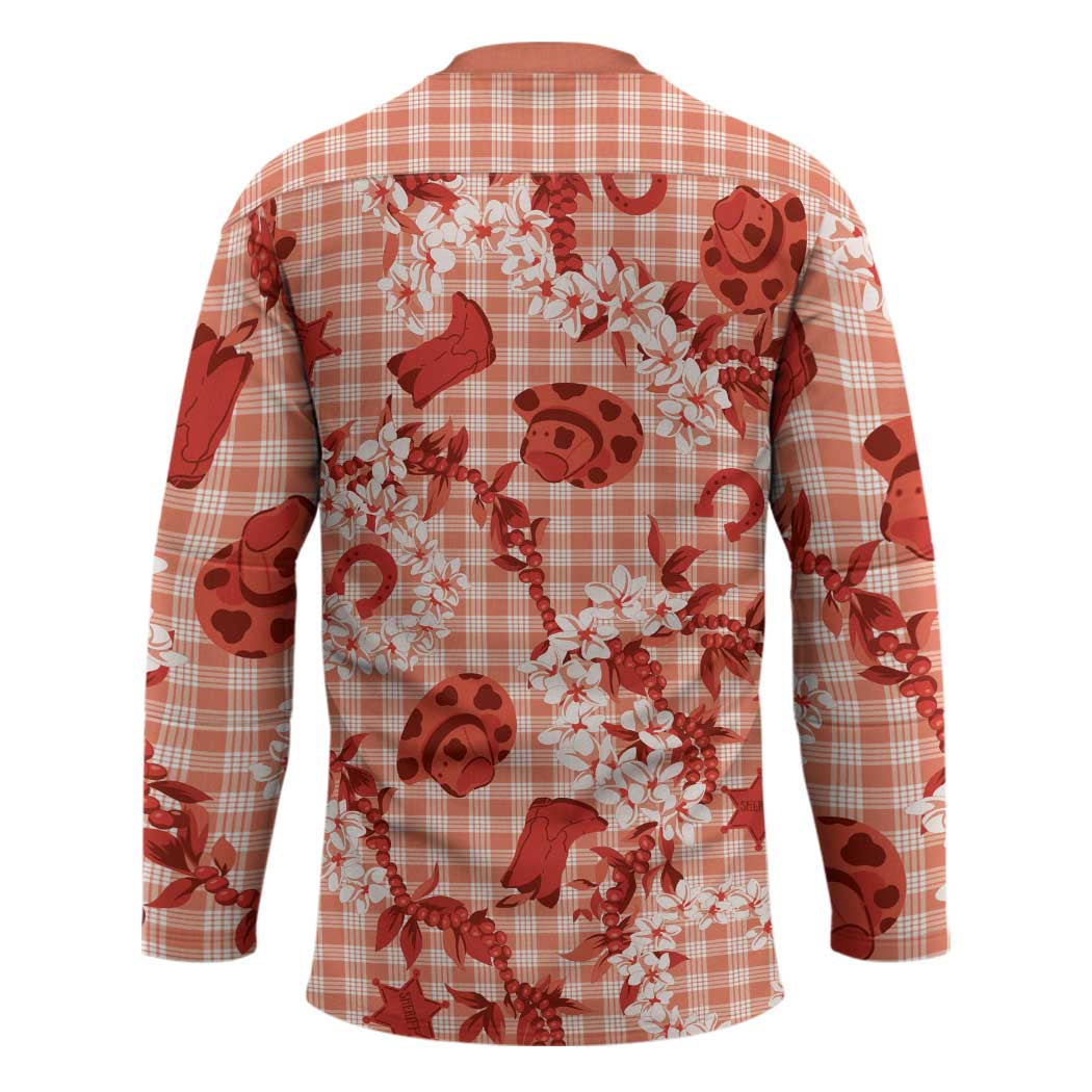 Mokihana Maile Ilima Leis Paniolo Palaka Hockey Jersey Hawaiian Ulaula Spirit LT9 - Polynesian Pride