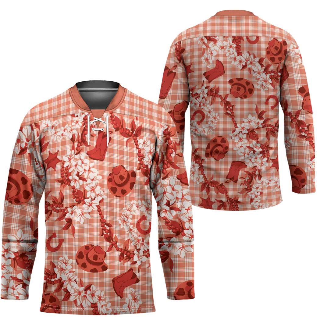 Mokihana Maile Ilima Leis Paniolo Palaka Hockey Jersey Hawaiian Ulaula Spirit LT9 - Polynesian Pride