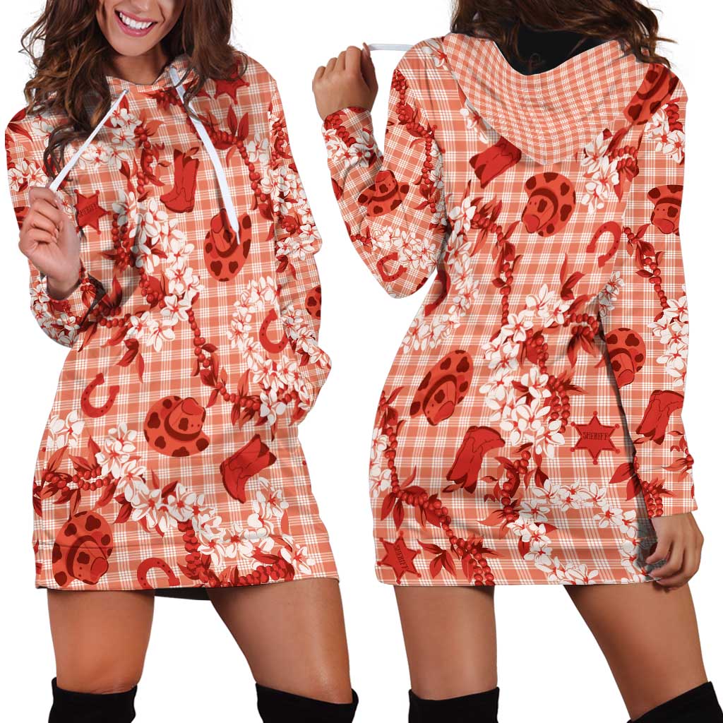 Mokihana Maile Ilima Leis Paniolo Palaka Hoodie Dress Hawaiian Ulaula Spirit LT9 - Polynesian Pride
