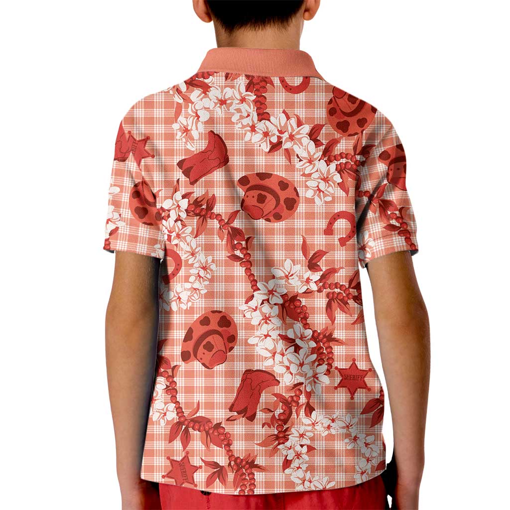 Mokihana Maile Ilima Leis Paniolo Palaka Kid Polo Shirt Hawaiian Ulaula Spirit LT9 - Polynesian Pride