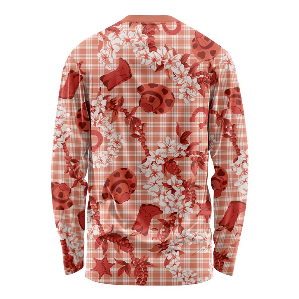 Mokihana Maile Ilima Leis Paniolo Palaka Long Sleeve Shirt Hawaiian Ulaula Spirit LT9 - Polynesian Pride