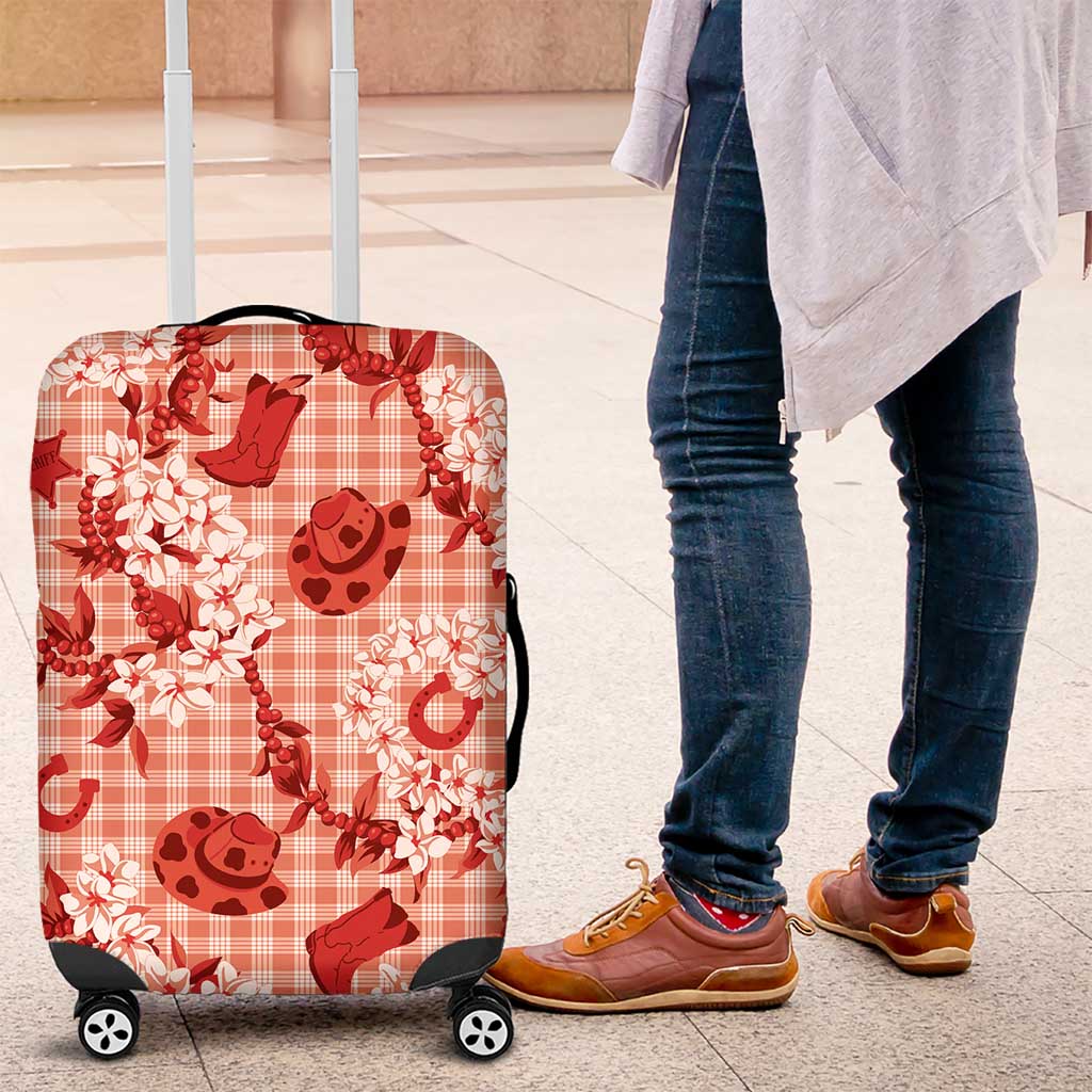 Mokihana Maile Ilima Leis Paniolo Palaka Luggage Cover Hawaiian Ulaula Spirit LT9 Red - Polynesian Pride