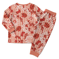 Mokihana Maile Ilima Leis Paniolo Palaka Christmas Pajama Set Hawaiian Ulaula Spirit LT9 - Polynesian Pride
