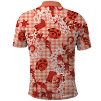 Mokihana Maile Ilima Leis Paniolo Palaka Polo Shirt Hawaiian Ulaula Spirit LT9 - Polynesian Pride
