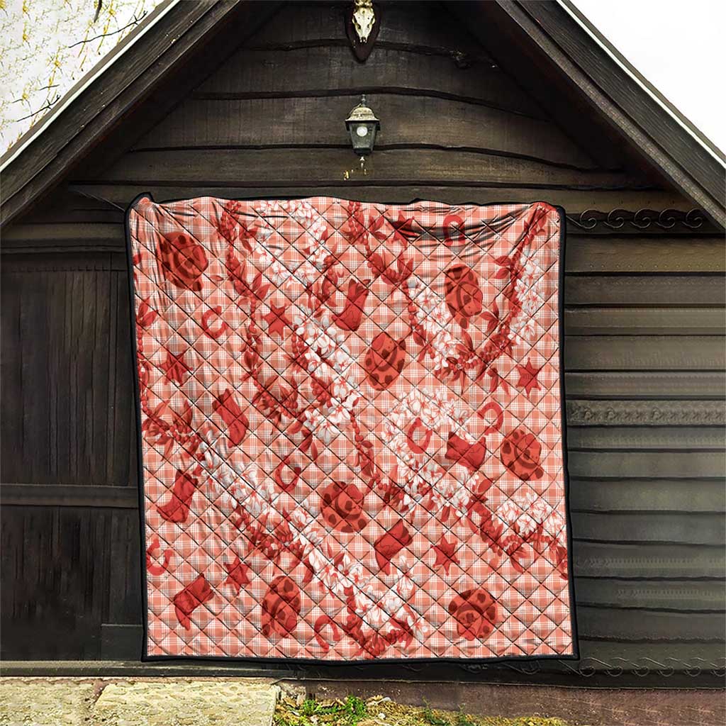 Mokihana Maile Ilima Leis Paniolo Palaka Quilt Hawaiian Ulaula Spirit - Polynesian Pride