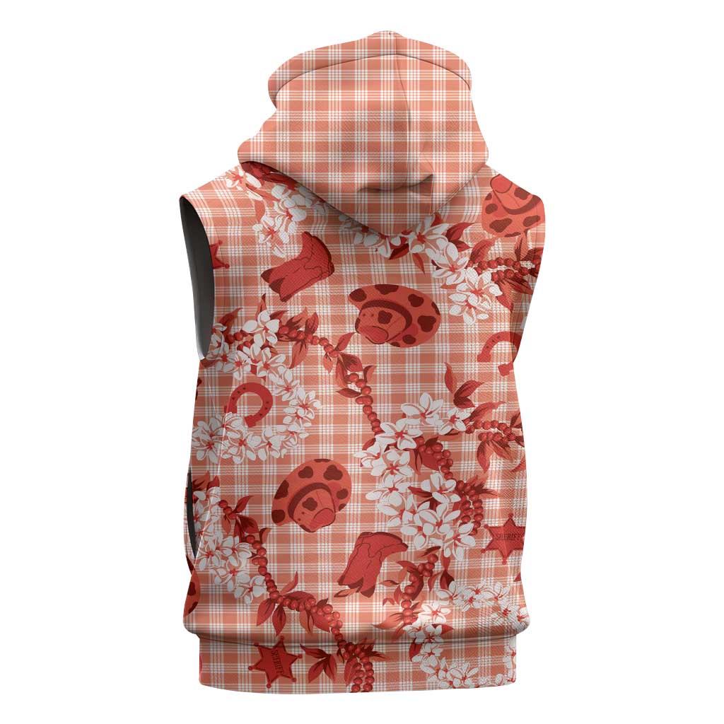 Mokihana Maile Ilima Leis Paniolo Palaka Sleeveless Hoodie Hawaiian Ulaula Spirit LT9 - Polynesian Pride