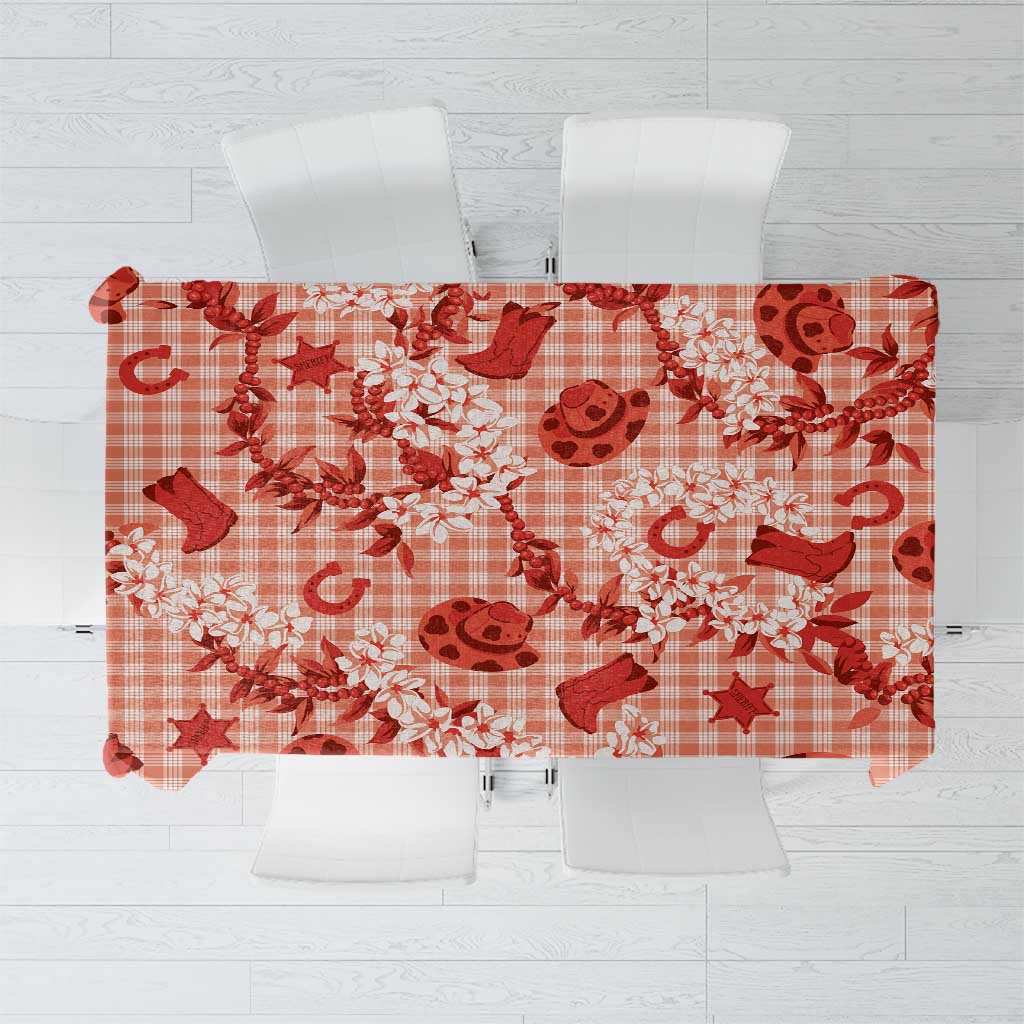 Mokihana Maile Ilima Leis Paniolo Palaka Tablecloth Hawaiian Ulaula Spirit LT9 Red - Polynesian Pride