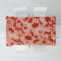 Mokihana Maile Ilima Leis Paniolo Palaka Tablecloth Hawaiian Ulaula Spirit LT9 Red - Polynesian Pride