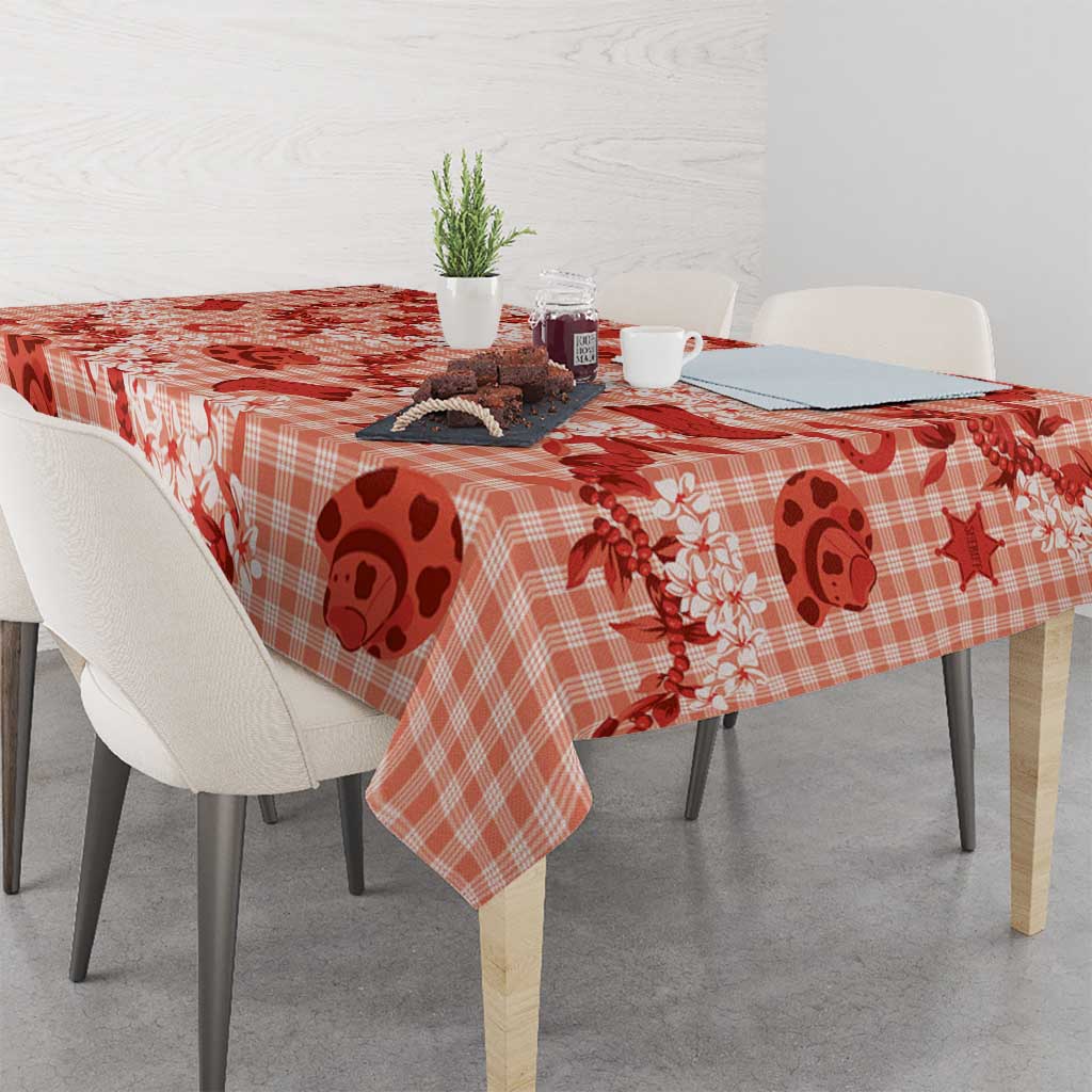 Mokihana Maile Ilima Leis Paniolo Palaka Tablecloth Hawaiian Ulaula Spirit LT9 - Polynesian Pride