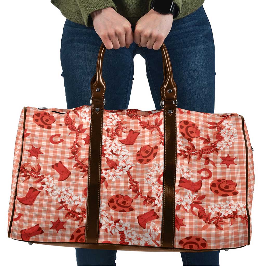 Mokihana Maile Ilima Leis Paniolo Palaka Travel Bag Hawaiian Ulaula Spirit LT9 Red - Polynesian Pride