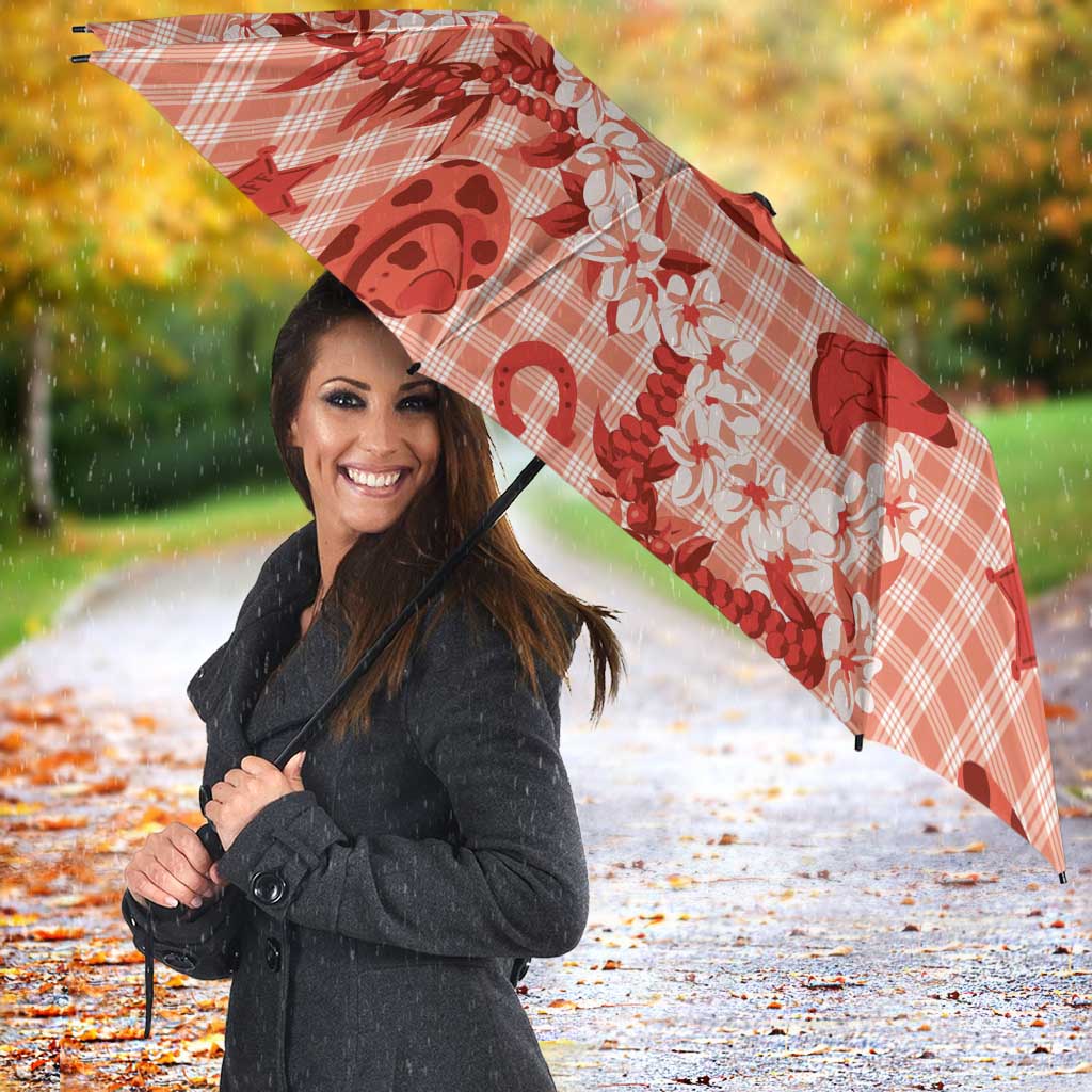 Mokihana Maile Ilima Leis Paniolo Palaka Umbrella Hawaiian Ulaula Spirit - Polynesian Pride