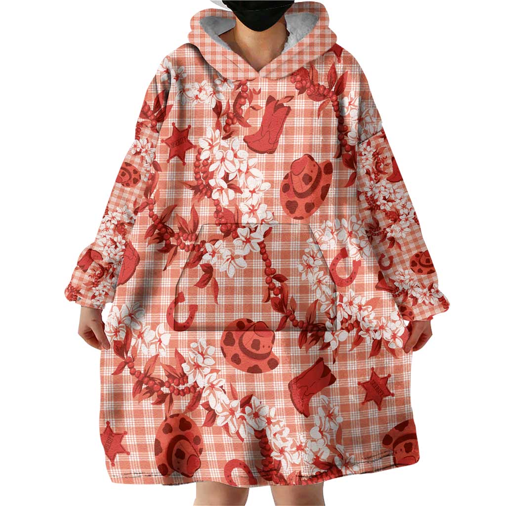 Mokihana Maile Ilima Leis Paniolo Palaka Wearable Blanket Hoodie Hawaiian Ulaula Spirit LT9 - Polynesian Pride