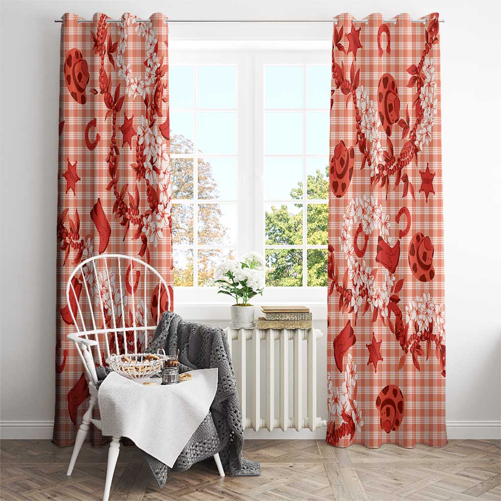 Mokihana Maile Ilima Leis Paniolo Palaka Window Curtain Hawaiian Ulaula Spirit - Polynesian Pride