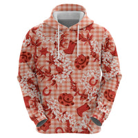 Mokihana Maile Ilima Leis Paniolo Palaka Zip Hoodie Hawaiian Ulaula Spirit LT9 - Polynesian Pride