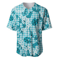 Mokihana Maile Ilima Leis Paniolo Palaka Baseball Jersey Hawaiian Polu Opa Spirit LT9 Turquoise - Polynesian Pride
