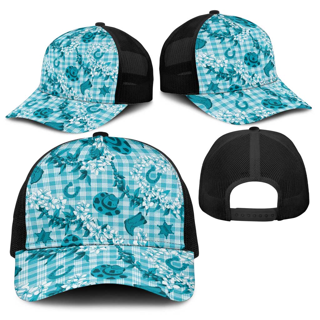 Mokihana Maile Ilima Leis Paniolo Palaka Baseball Net Cap Hawaiian Polu Opa Spirit - Polynesian Pride