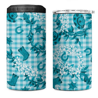 Mokihana Maile Ilima Leis Paniolo Palaka 4 in 1 Can Cooler Tumbler Hawaiian Polu Opa Spirit LT9 One Size: 16 oz Turquoise - Polynesian Pride