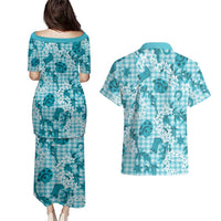 Mokihana Maile Ilima Leis Paniolo Palaka Couples Matching Puletasi and Hawaiian Shirt Hawaiian Polu Opa Spirit LT9 - Polynesian Pride
