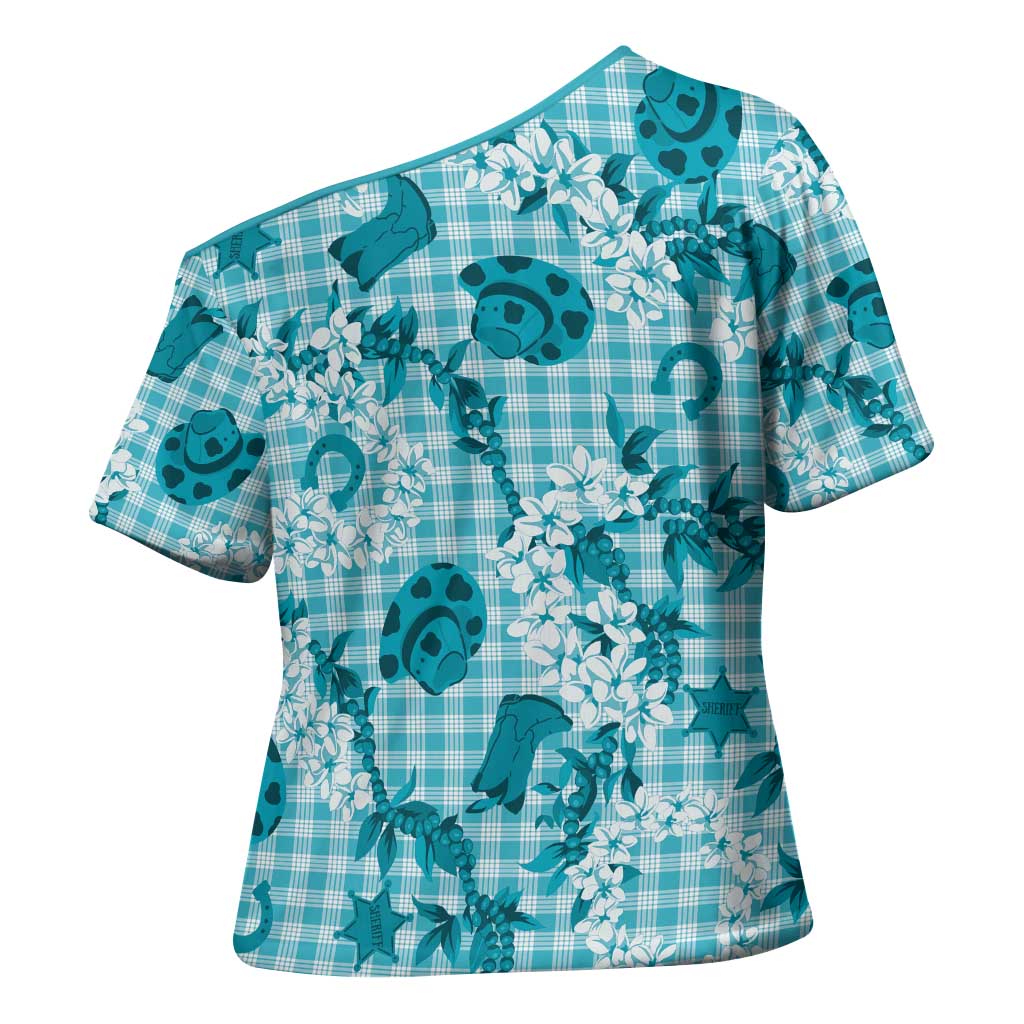 Mokihana Maile Ilima Leis Paniolo Palaka Cross Shoulder Shirt Hawaiian Polu Opa Spirit LT9 - Polynesian Pride