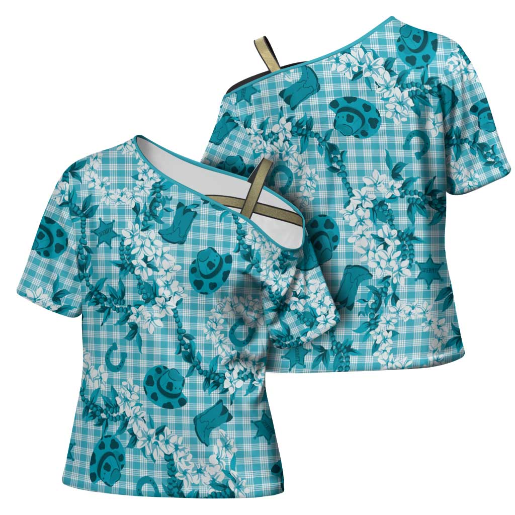 Mokihana Maile Ilima Leis Paniolo Palaka Cross Shoulder Shirt Hawaiian Polu Opa Spirit LT9 - Polynesian Pride