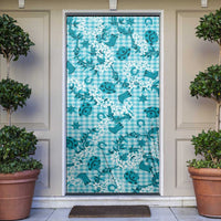 Mokihana Maile Ilima Leis Paniolo Palaka Door Cover Hawaiian Polu Opa Spirit LT9 Turquoise - Polynesian Pride