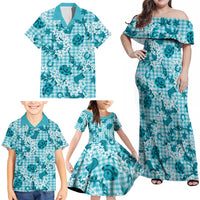 Mokihana Maile Ilima Leis Paniolo Palaka Family Matching Off Shoulder Maxi Dress and Hawaiian Shirt Hawaiian Polu Opa Spirit LT9 - Polynesian Pride