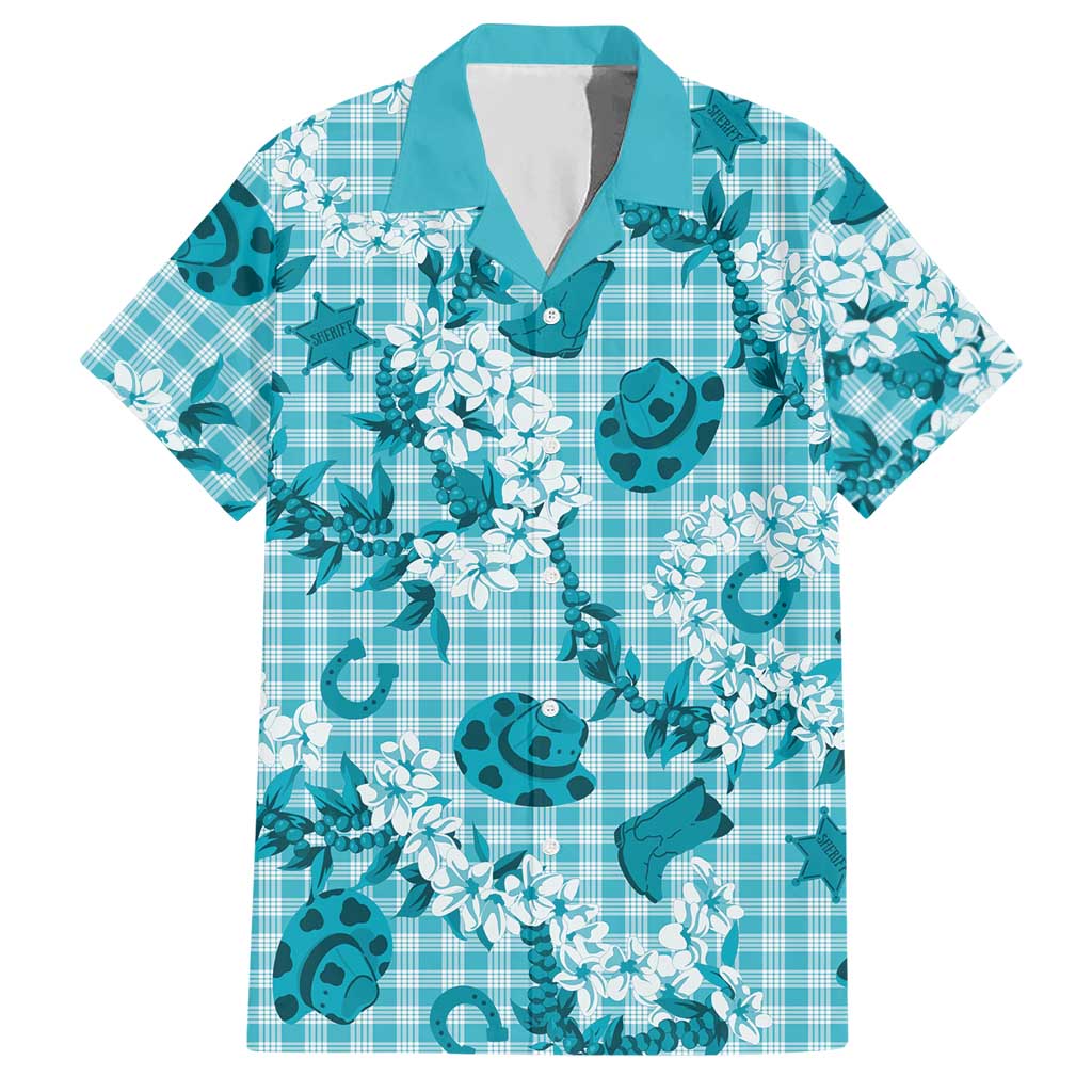 Mokihana Maile Ilima Leis Paniolo Palaka Hawaiian Shirt Hawaiian Polu Opa Spirit LT9 Turquoise - Polynesian Pride